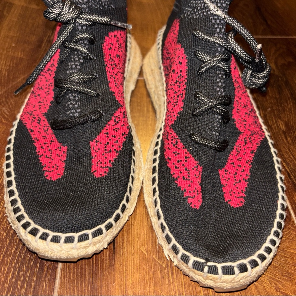 Alexander Wang Black Knit Espadrille Sneakers with Red Accent - Picture 3 of 14